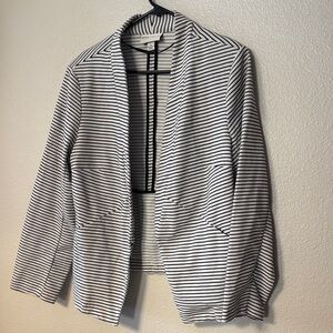 Ava & Viv Black and White Striped Blazer